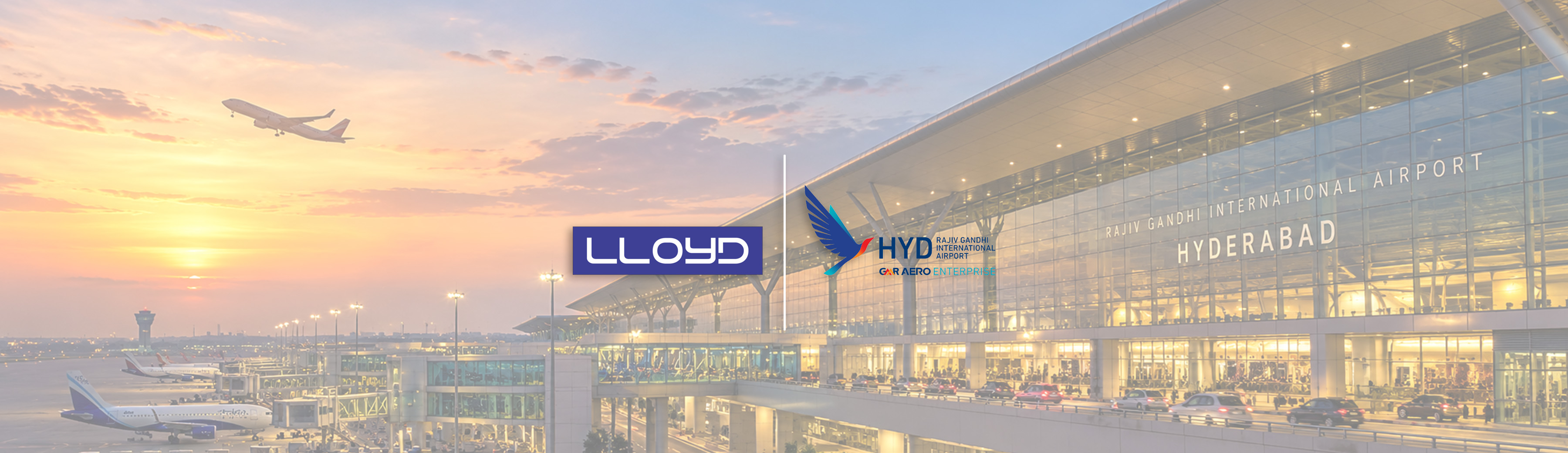 LLOYD outdoor branding at Hyderabad Airport 2015-2018