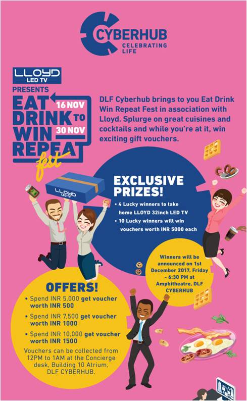 LLOYD presents Eat Drink Win Repeat at DLF CyberHub – 2016 & 2017