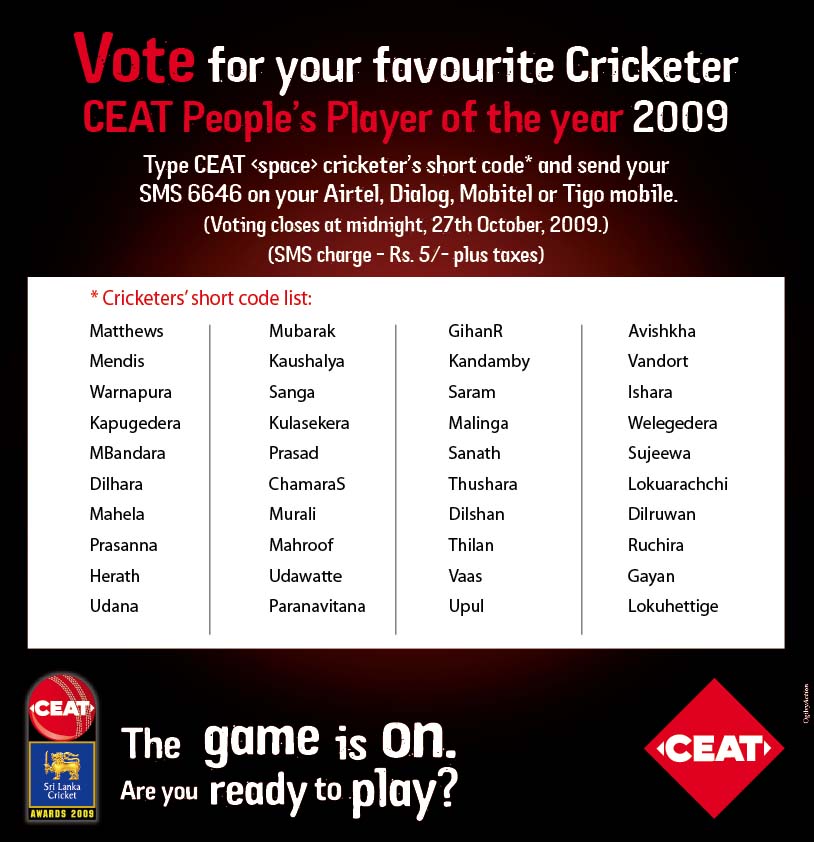 Ceat Sri Lanka Cricket Awards 2009