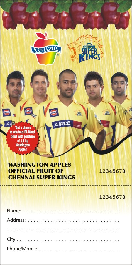Washington Apples – Chennai Super Kings – Partnership - 2012