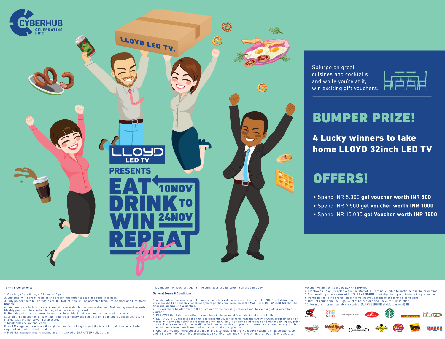 LLOYD presents Eat Drink Win Repeat at DLF CyberHub – 2016 & 2017