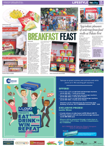LLOYD presents Eat Drink Win Repeat at DLF CyberHub – 2016 & 2017