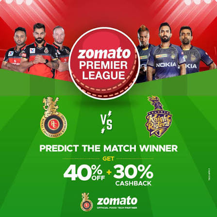 Zomato – Official Food Delivery Partner - Royal Challengers Bangalore, Kolkata Knight Riders, Delhi Capitals – 2019