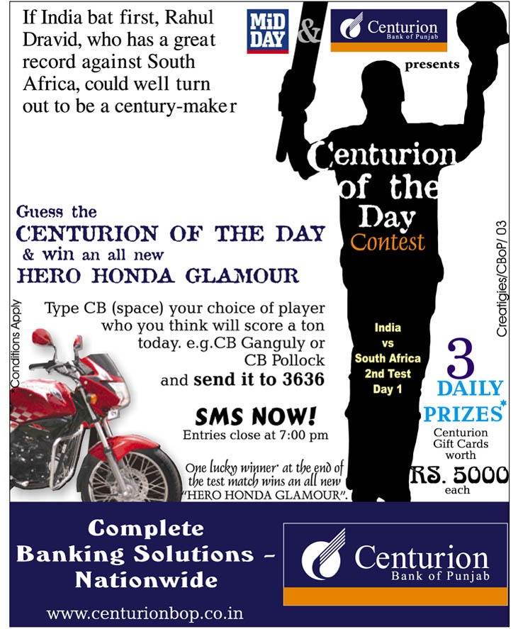 Centurion Bank of Punjab - Mid Day - Centurion of the Day Contest - 2006